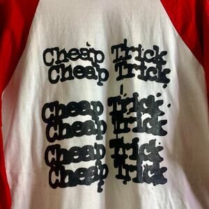 vintage 70s CHEAP TRICK single stitch raglan baseball jersey graphic tee shirt L